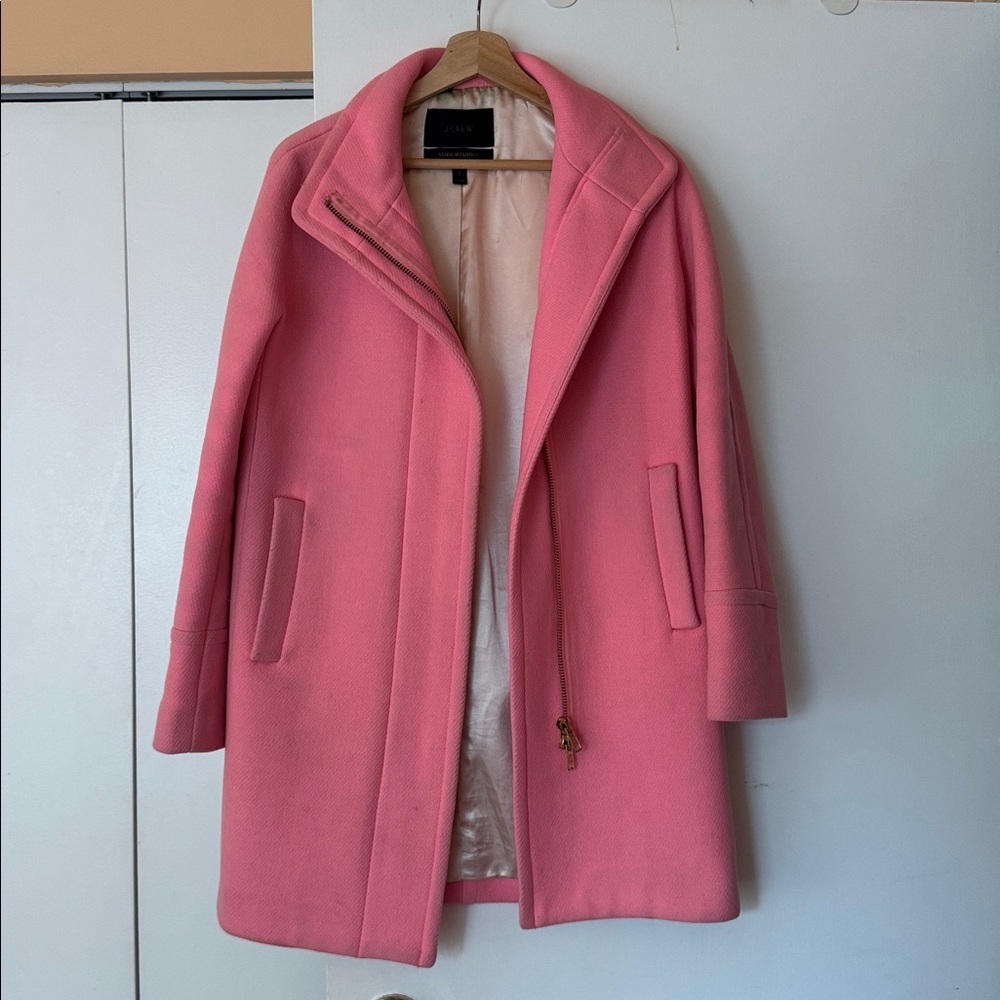 J. Crew Pink Stadium Cloth Coat